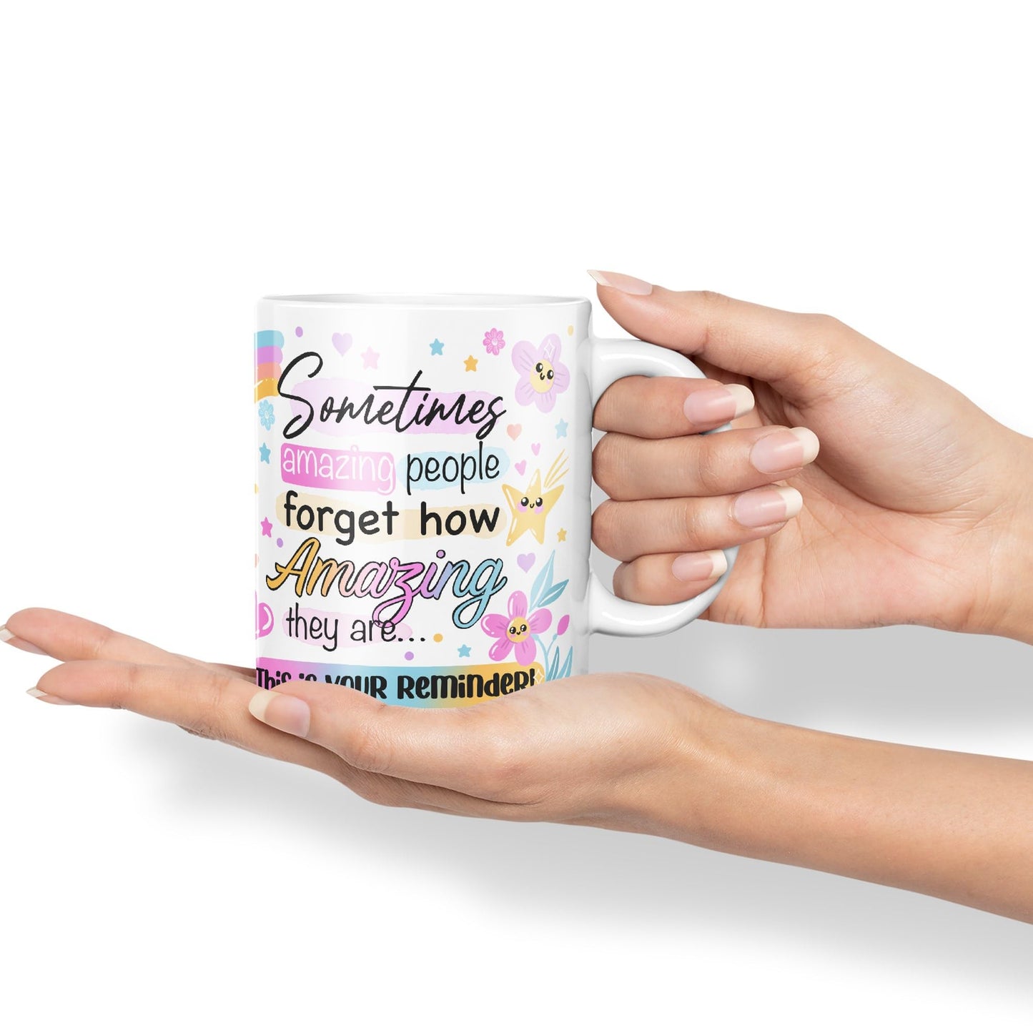 Vixar Sometimes Amazing People Forgot... Coloured Ceramic Mug Cup Gift 330ml 11oz Work Office Tea Coffee Gift