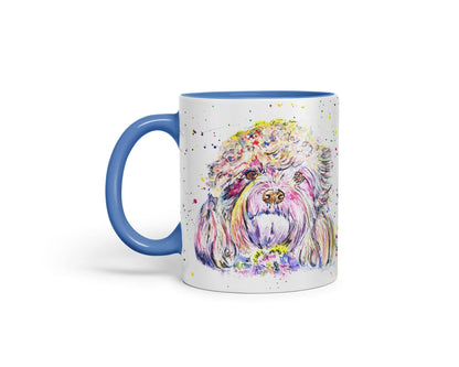 Vixar Cavapoo Puppies Dog Pet Animals Watercolour Art Coloured Mug Cup Gift Birthday Work Office Tea Coffee