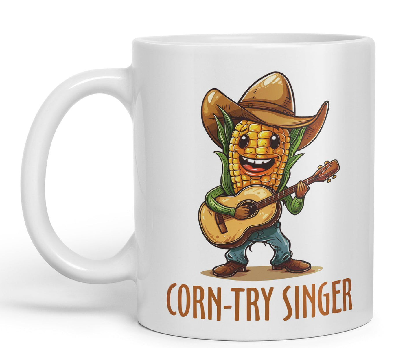Corn-Try Singer Joke sarkasm Sarcastic Ceramic Coloured Mug Cup for Tea Coffee Hot Brew 330ml 11Oz Gift