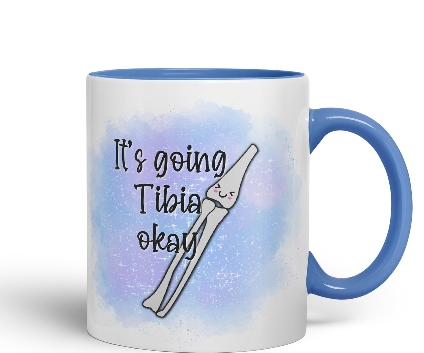 Vixar Anatomy Pun Humor It's Going Tibia ok Coloured Ceramic 330 ml Mug Cup Gift Birthday Work Office Tea Coffee