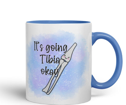 Vixar Anatomy Pun Humor It's Going Tibia ok Coloured Ceramic 330 ml Mug Cup Gift Birthday Work Office Tea Coffee