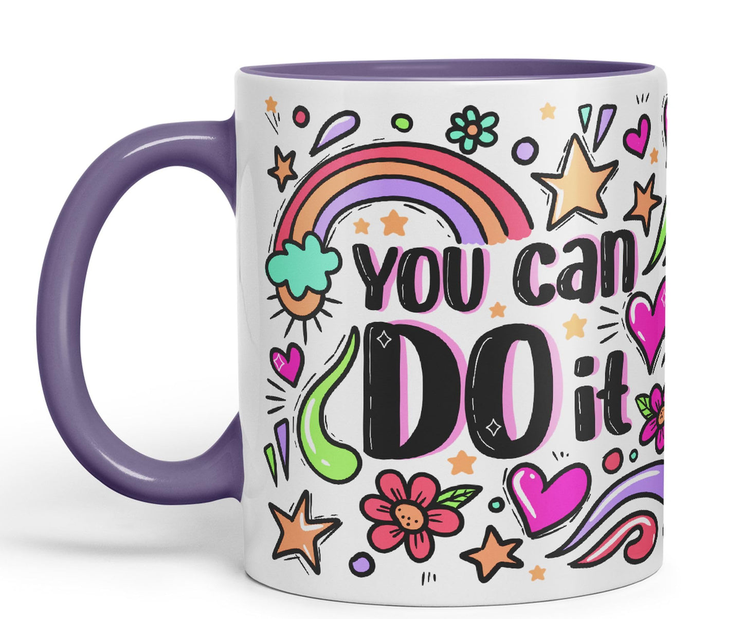 Vixar You Can Do It Motivation Gift Presents Coloured Ceramic Mug Cup Gift 330ml 11oz Work Office Tea Coffee
