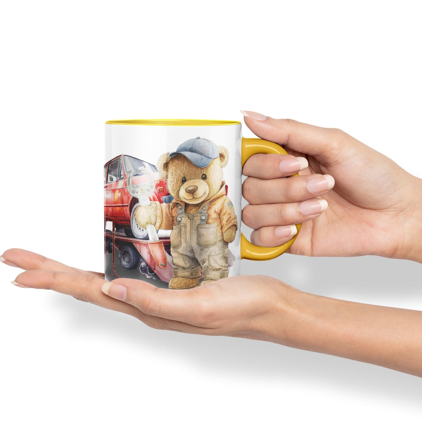 Vixar Teddy Bear Mechanic Ceramic Mug Coloured Mug Cup Gift Birthday Work Office Tea Coffee