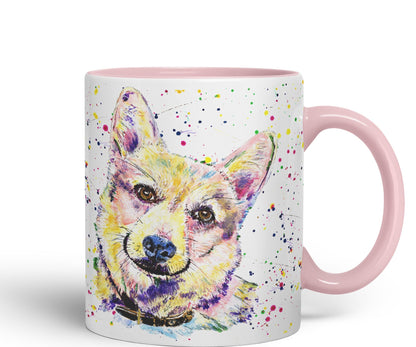 Vixar Corgi Dog Pet Animals Watercolour Art Coloured 330 ml Mug Cup Gift Birthday Work Office Tea Coffee