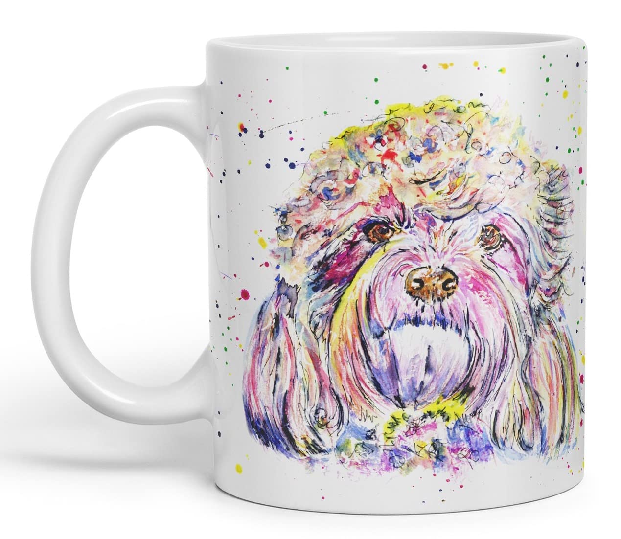 Vixar Cavapoo Puppies Dog Pet Animals Watercolour Art Coloured Mug Cup Gift Birthday Work Office Tea Coffee
