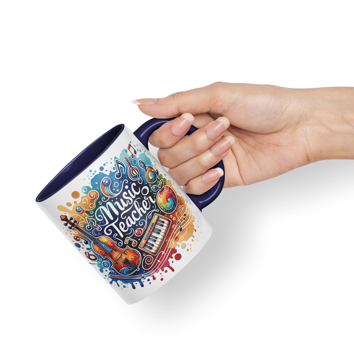 Vixar Music Teacher Mug Thank You, End of School Gift Ceramic Coloured Mug Cup for Tea Coffee Hot Brew 330ml 11Oz Gift