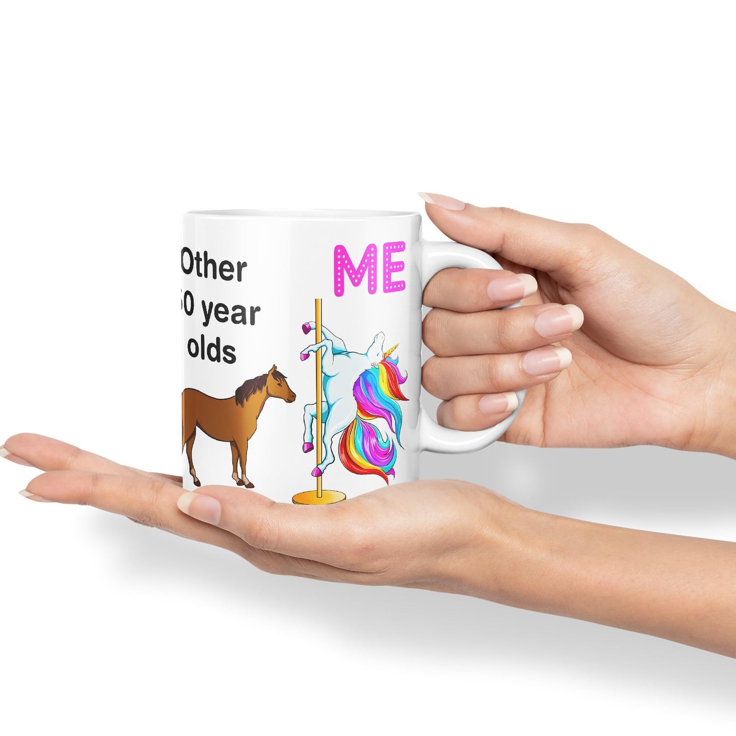 Vixar Pole Dance Unicorn 50th Birthday Other 50 Year Older Coloured 330 ml Mug Cup Gift Work Office Tea Coffee