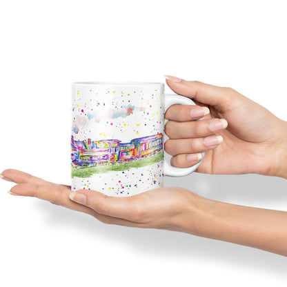 Vixar Steam Train Watercolour Art Coloured 330 ml Mug Cup Gift Birthday Work Office Tea Coffee