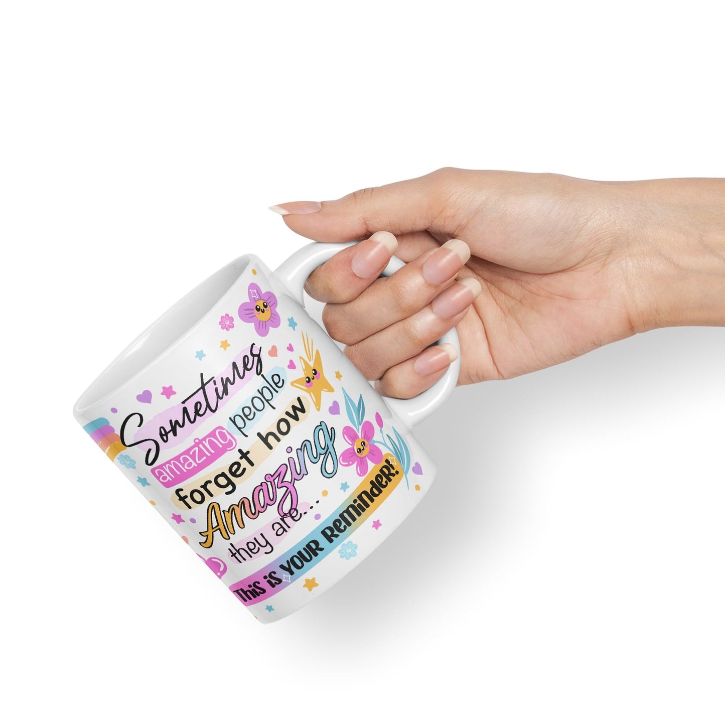 Vixar Sometimes Amazing People Forgot... Coloured Ceramic Mug Cup Gift 330ml 11oz Work Office Tea Coffee Gift