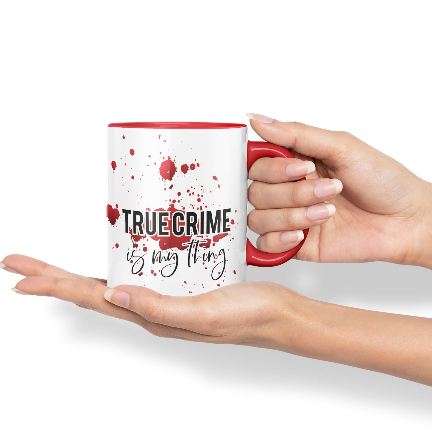 True Crime is My Thing Joke Sarcastic Ceramic Coloured Mug Cup for Tea Coffee Hot Brew 330ml 11Oz Gift