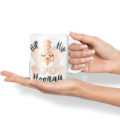 Vixar Anatomy Pun Humor Hip Hip Hooray Coloured Ceramic 330 ml Mug Cup Gift Birthday Work Office Tea Coffee