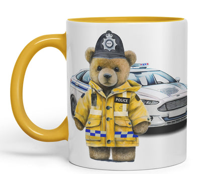 Vixar Teddy Bear Policeman Police Themed Ceramic Mug Coloured Mug Cup Gift Birthday Work Office Tea Coffee