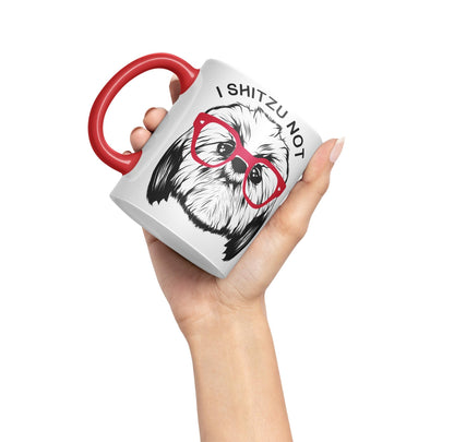 Vixar I Shitzu Not Great for Dog Lovers Funny Ceramic 330 ml Coloured Mug Cup Gift Tea Coffee Christmas Office Home Joke