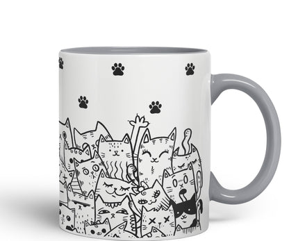 Vixar Cats mom dad Paws cat Lovers Coloured Ceramic Mug Cup Gift 330ml 11oz Work Office Tea Coffee