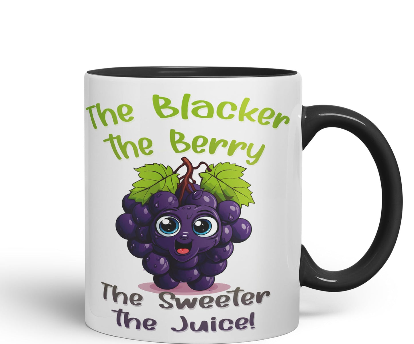 The Blacker The Berry The Sweeter The Juice Joke sarkasm Sarcastic Ceramic Coloured Mug Cup for Tea Coffee Hot Brew 330ml 11Oz Gift