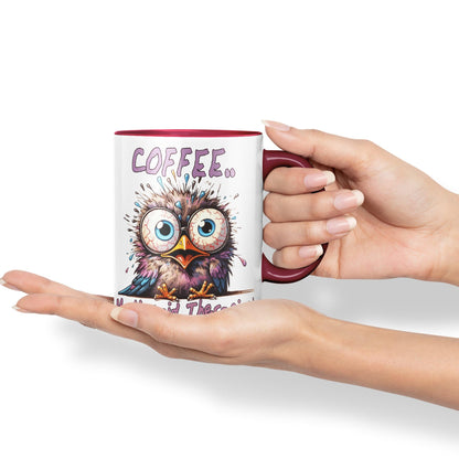 Coffee My Unpaid Therapist! Bird Joke sarkasm Sarcastic Ceramic Coloured Mug Cup for Tea Coffee Hot Brew 330ml 11Oz Gift