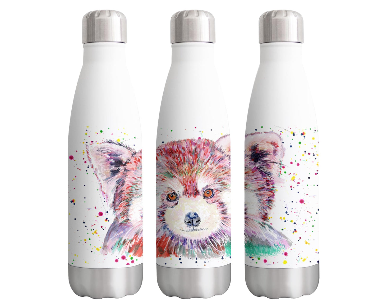 Vixar Red panda Bear Animals Watercolour Bottle double Wall insulated Stainless steel sport Drinks 500ml