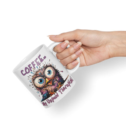 Coffee My Unpaid Therapist! Bird Joke sarkasm Sarcastic Ceramic Coloured Mug Cup for Tea Coffee Hot Brew 330ml 11Oz Gift