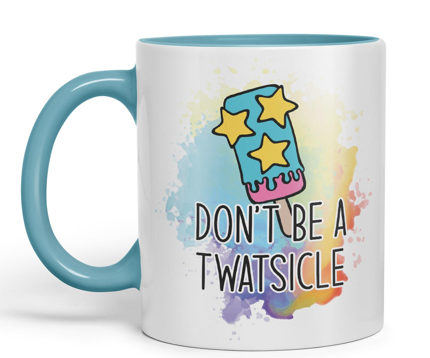 Don't be a Twatsicle Ice Sarcastic Joke Ceramic Coloured Mug Cup for Tea Coffee Hot Brew 330ml 11Oz