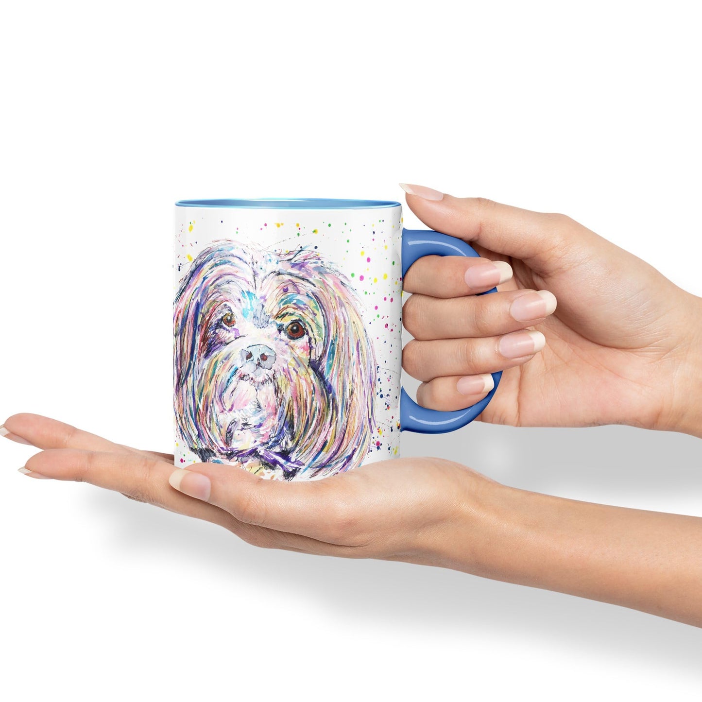 Vixar Maltese Dog Pet Watercolour Art Coloured 330 ml Mug Cup Gift Birthday Work Office Tea Coffee