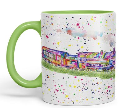 Vixar Steam Train Watercolour Art Coloured 330 ml Mug Cup Gift Birthday Work Office Tea Coffee