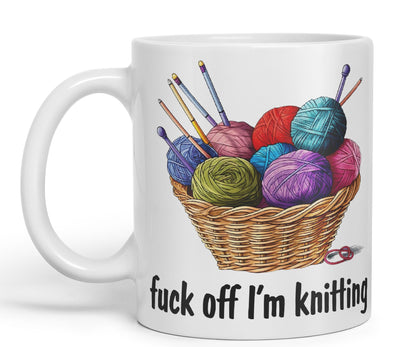 I'm Knitting f.. Off Joke Sarcastic Ceramic Coloured Mug Cup for Tea Coffee Hot Brew 330ml 11Oz