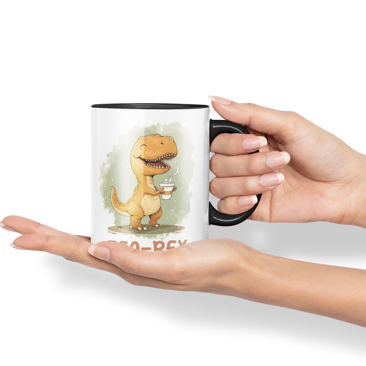 Tea-Rex, Dinosaurus, Dino Joke sarkasm Sarcastic Ceramic Coloured Mug Cup for Tea Coffee Hot Brew 330ml 11Oz Gift