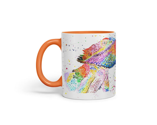 Vixar Bearded Dragon Reptile Pogona Pet Animals Watercolour Art Coloured Mug Cup Gift Birthday Work Office Tea Coffee