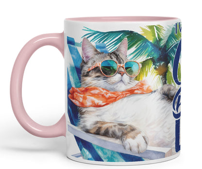Vixar Cat Lover I Work Hard so My cat can Have a Better Life Coloured Ceramic Mug Cup Gift 330ml 11oz Work Office Tea Coffee