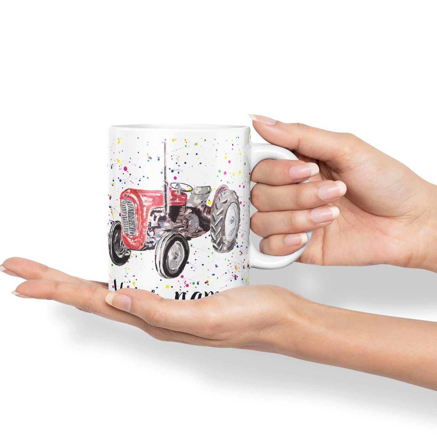 Vixar Personalised with Your Text Tractor Trucks Dump Truck Art Coloured Ceramic Mug Cup Gift 330ml 11oz Custom Work Office Tea Coffee