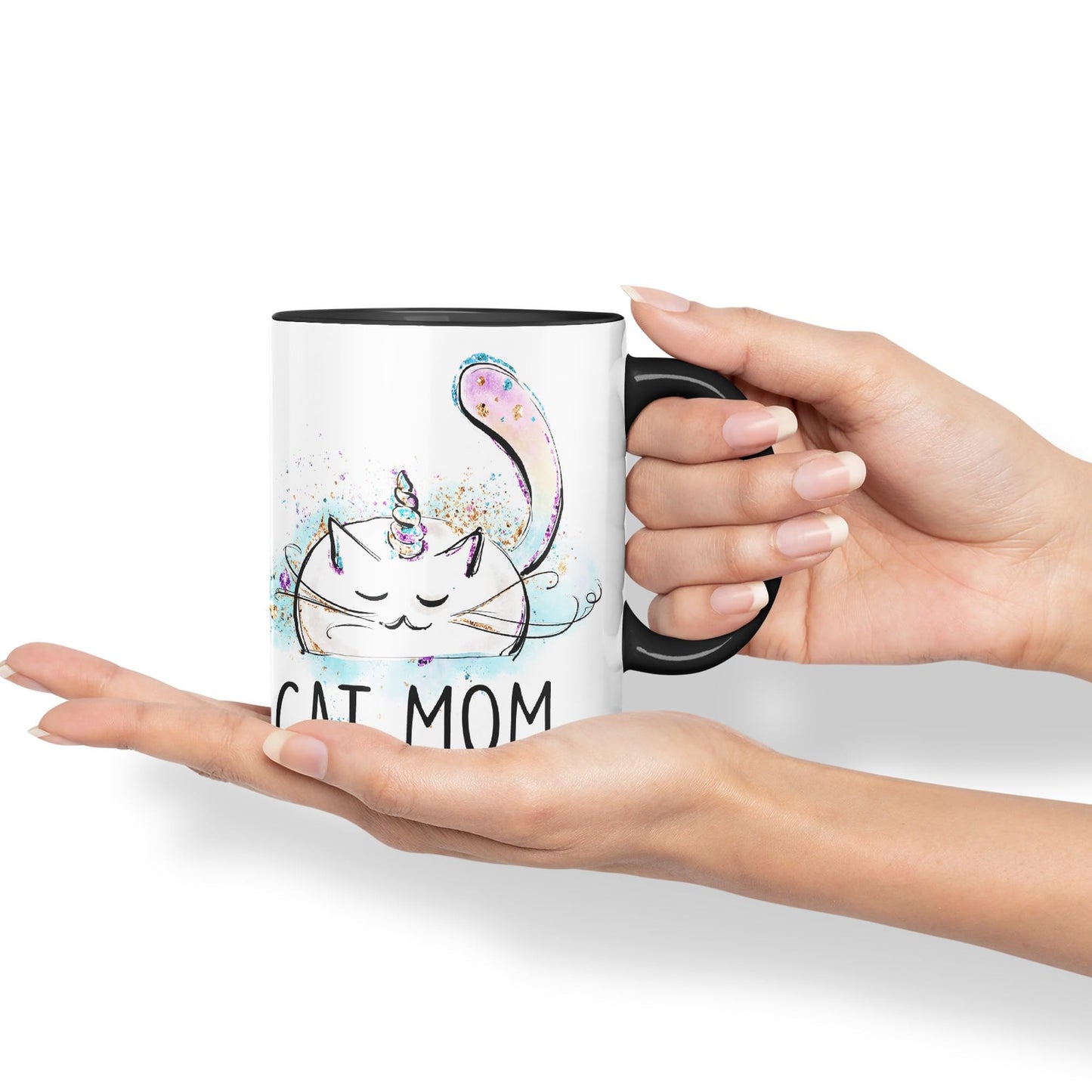 Vixar Cat Mum Unicorn Kitten Ceramic 330 ml Coloured Mug Cup Gift Tea Coffee Christmas Office Home