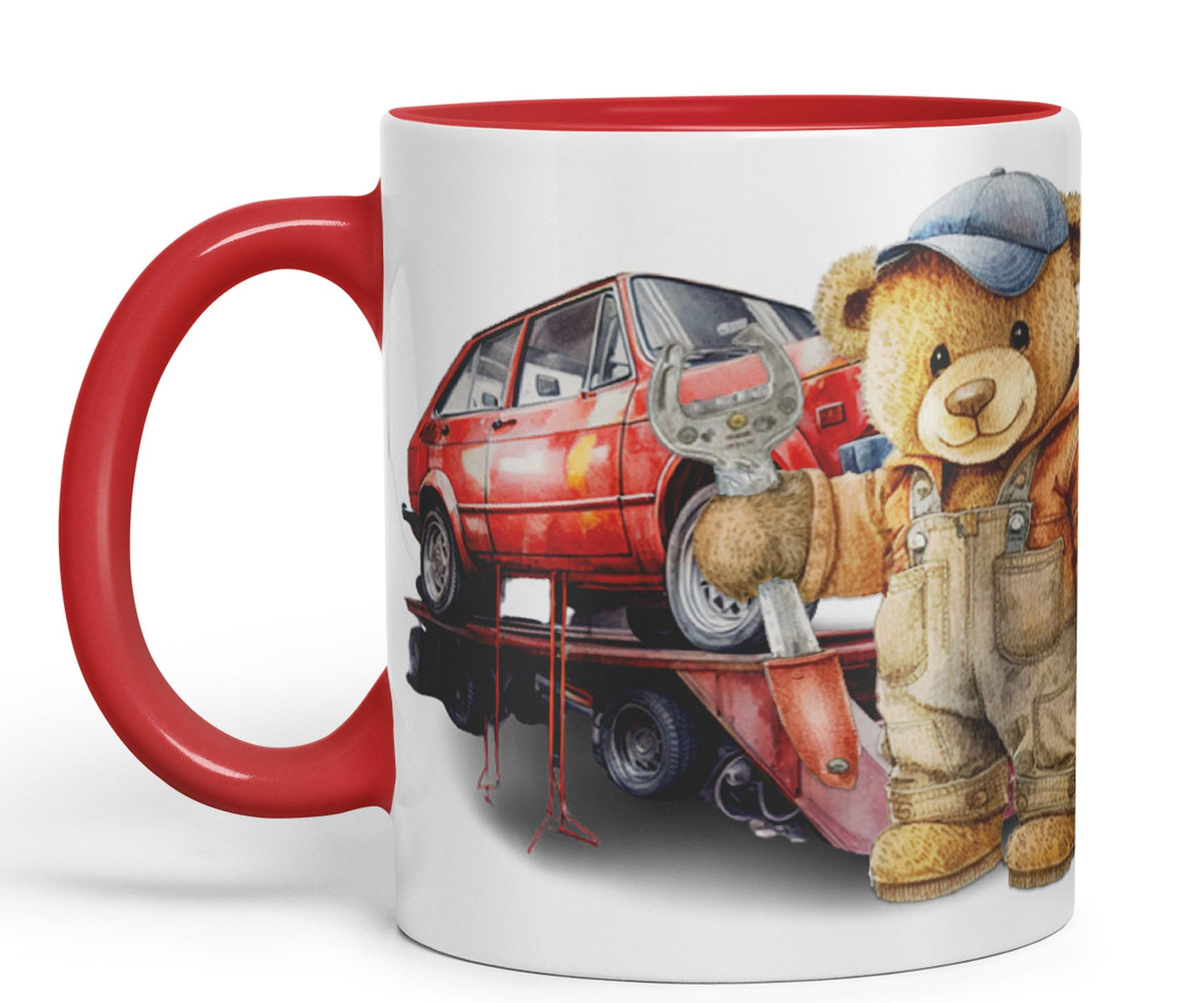 Vixar Teddy Bear Mechanic Ceramic Mug Coloured Mug Cup Gift Birthday Work Office Tea Coffee