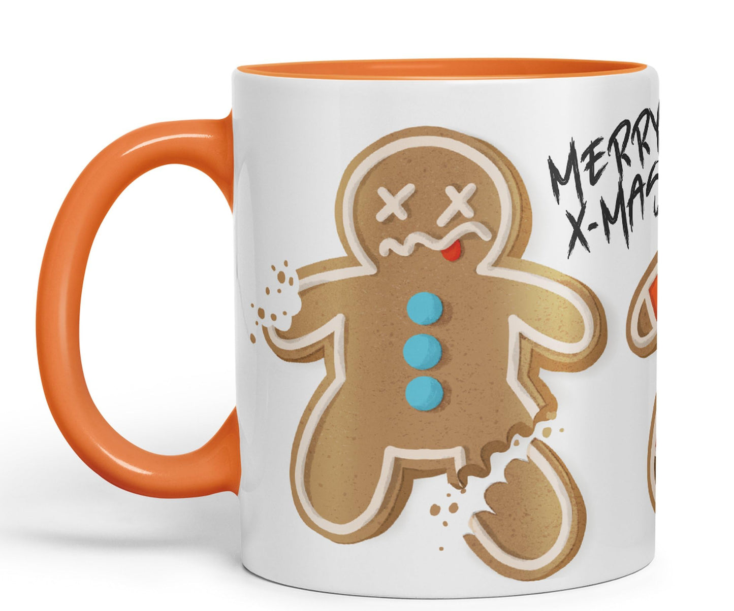 Vixar Gingerbread Man Cake Christmas, Xmas Designs Presents Coloured Ceramic Mug Cup Gift 330ml 11oz Work Office Tea Coffee Gift (CH1)