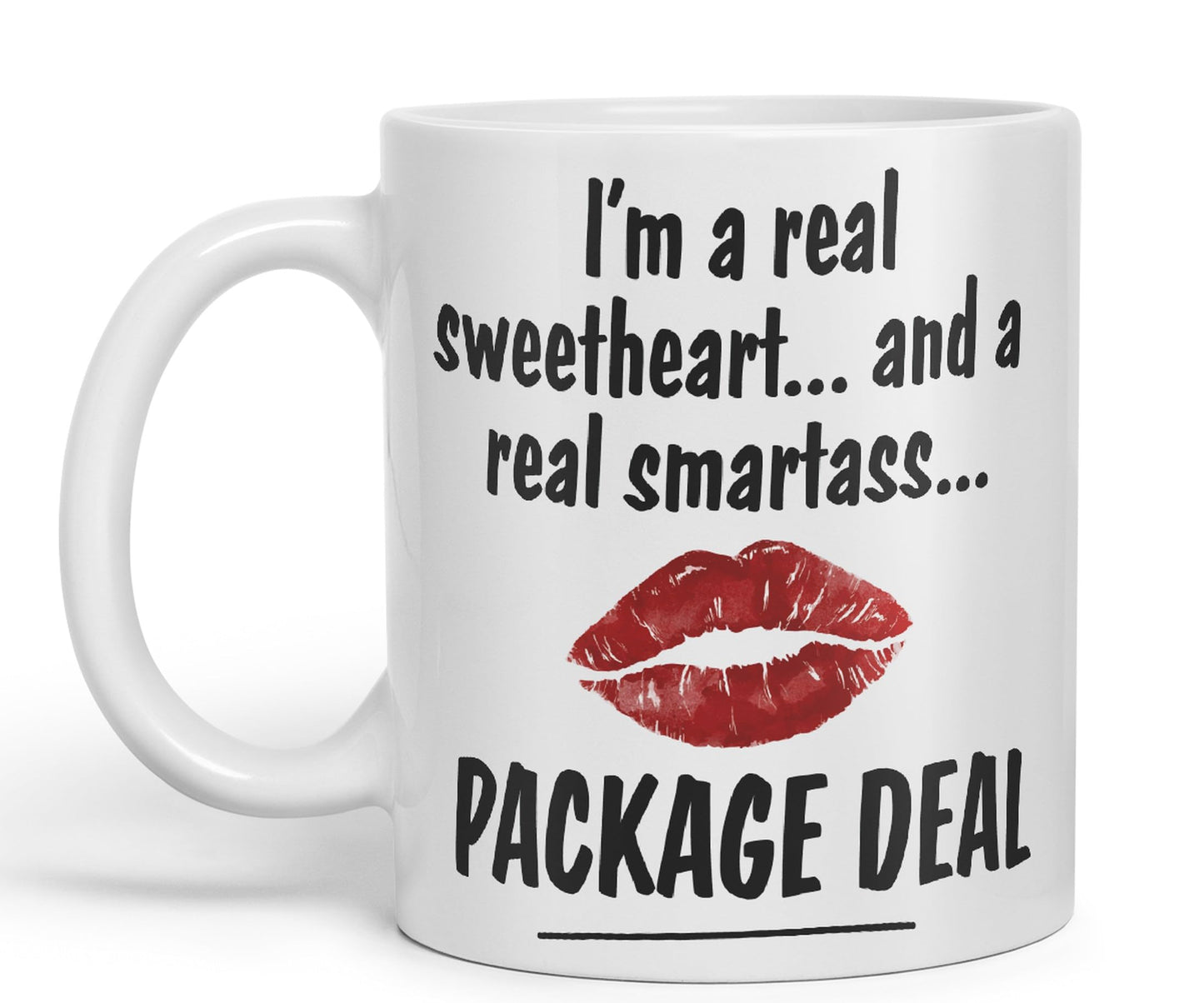 I'm a Real Seetheart … and a Real Smartass.. Package Deal Joke Sarcastic bee Ceramic Coloured Mug Cup for Tea Coffee Hot Brew 330ml 11Oz
