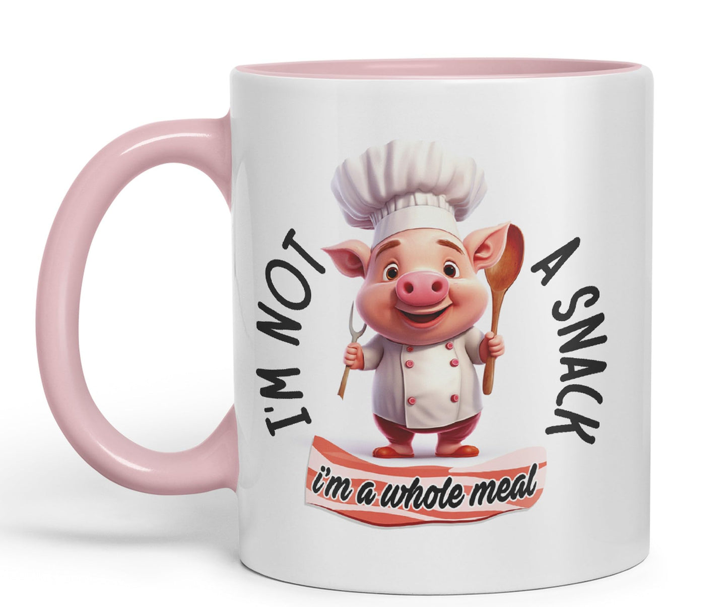 I'm Not a Snack. I'm a Whole Meal Pig Joke sarkasm Sarcastic Ceramic Coloured Mug Cup for Tea Coffee Hot Brew 330ml 11Oz Gift