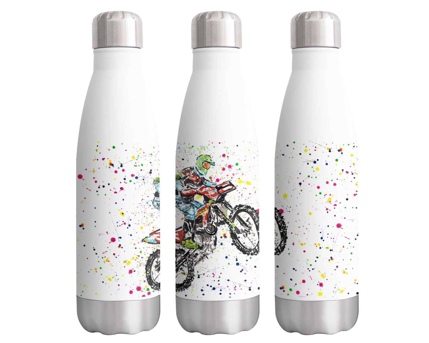 Vixar Motocross motocycle sport Dad Son Watercolour Bottle double Wall insulated Stainless steel sport Drinks 500ml