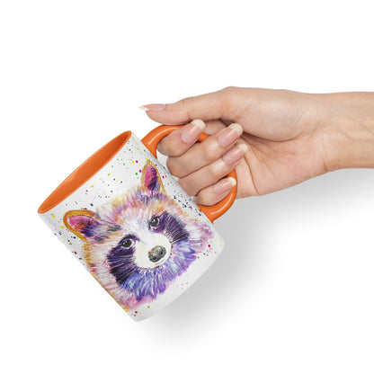 Racoon animals Watercolour Ceramic Coloured Mug Cup for Tea Coffee Hot brew 330ml 11Oz Gift