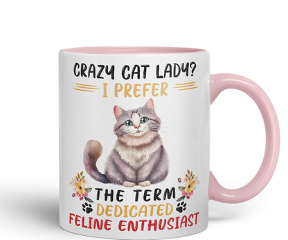Vixar Crazy Cat Lady? I Prefer Sarcastic Joke Ceramic Coloured Mug Cup for Tea Coffee Hot Brew 330ml 11Oz