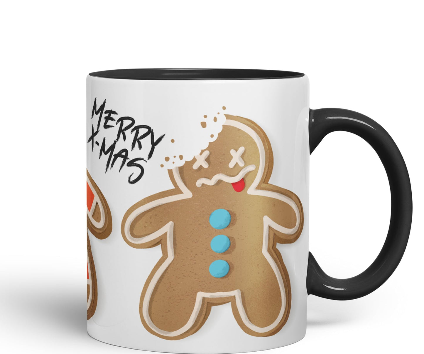 Vixar Gingerbread Man Cake Christmas, Xmas Designs Presents Coloured Ceramic Mug Cup Gift 330ml 11oz Work Office Tea Coffee Gift (CH1)