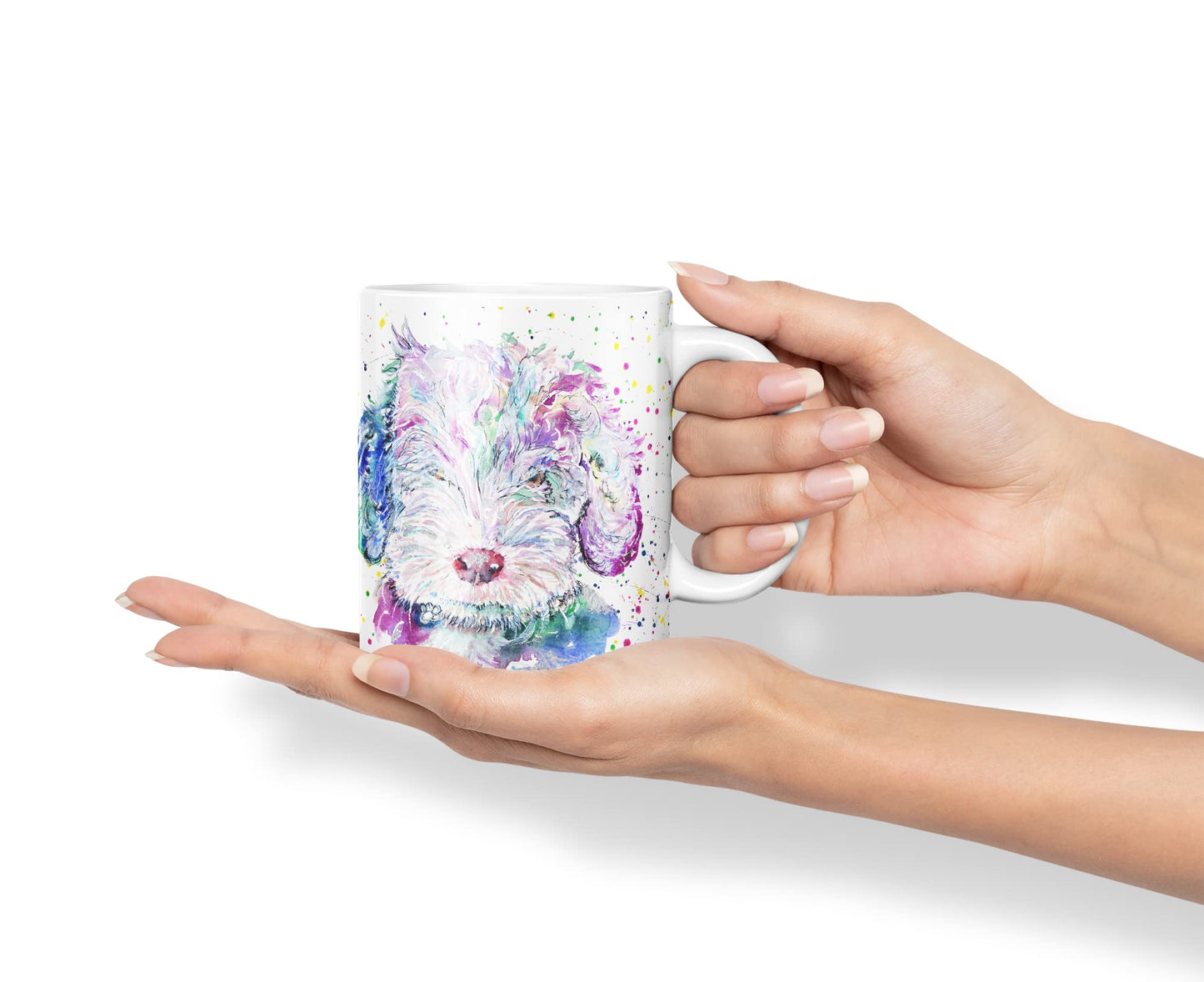 Vixar Cockapoo Cockerpoo Dog Pet Animals Watercolour Art Coloured Mug Cup Gift Birthday Work Office Tea Coffee