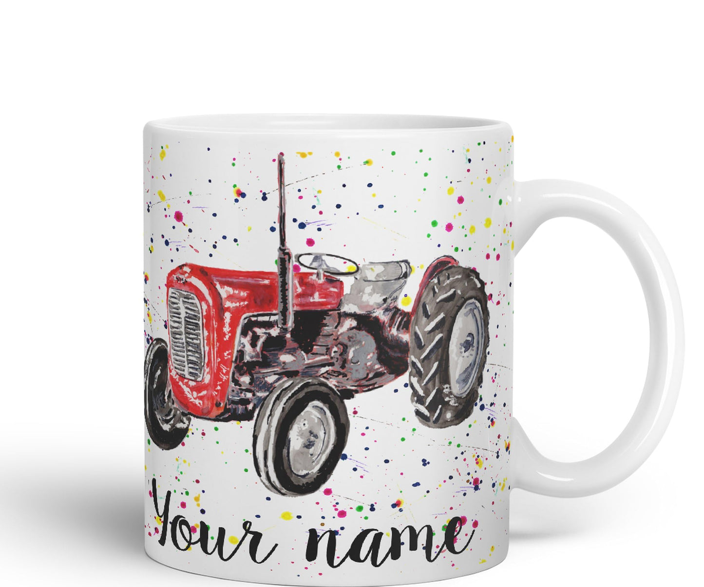 Vixar Personalised with Your Text Tractor Trucks Dump Truck Art Coloured Ceramic Mug Cup Gift 330ml 11oz Custom Work Office Tea Coffee