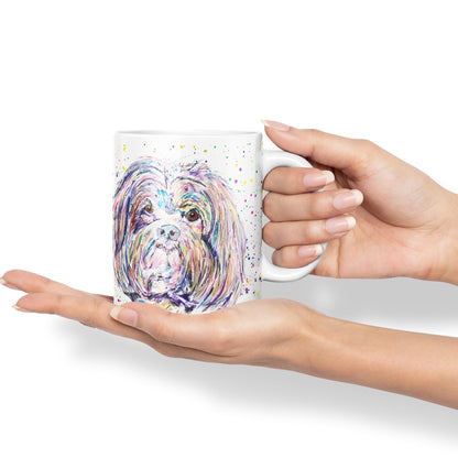 Vixar Maltese Dog Pet Watercolour Art Coloured 330 ml Mug Cup Gift Birthday Work Office Tea Coffee