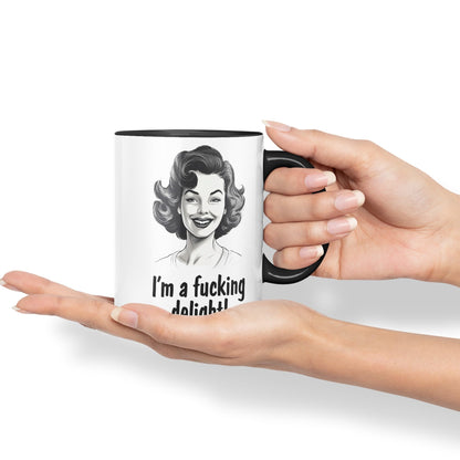 I'm a f.. Delight! Sarcastic Joke Ceramic Coloured Mug Cup for Tea Coffee Hot Brew 330ml 11Oz