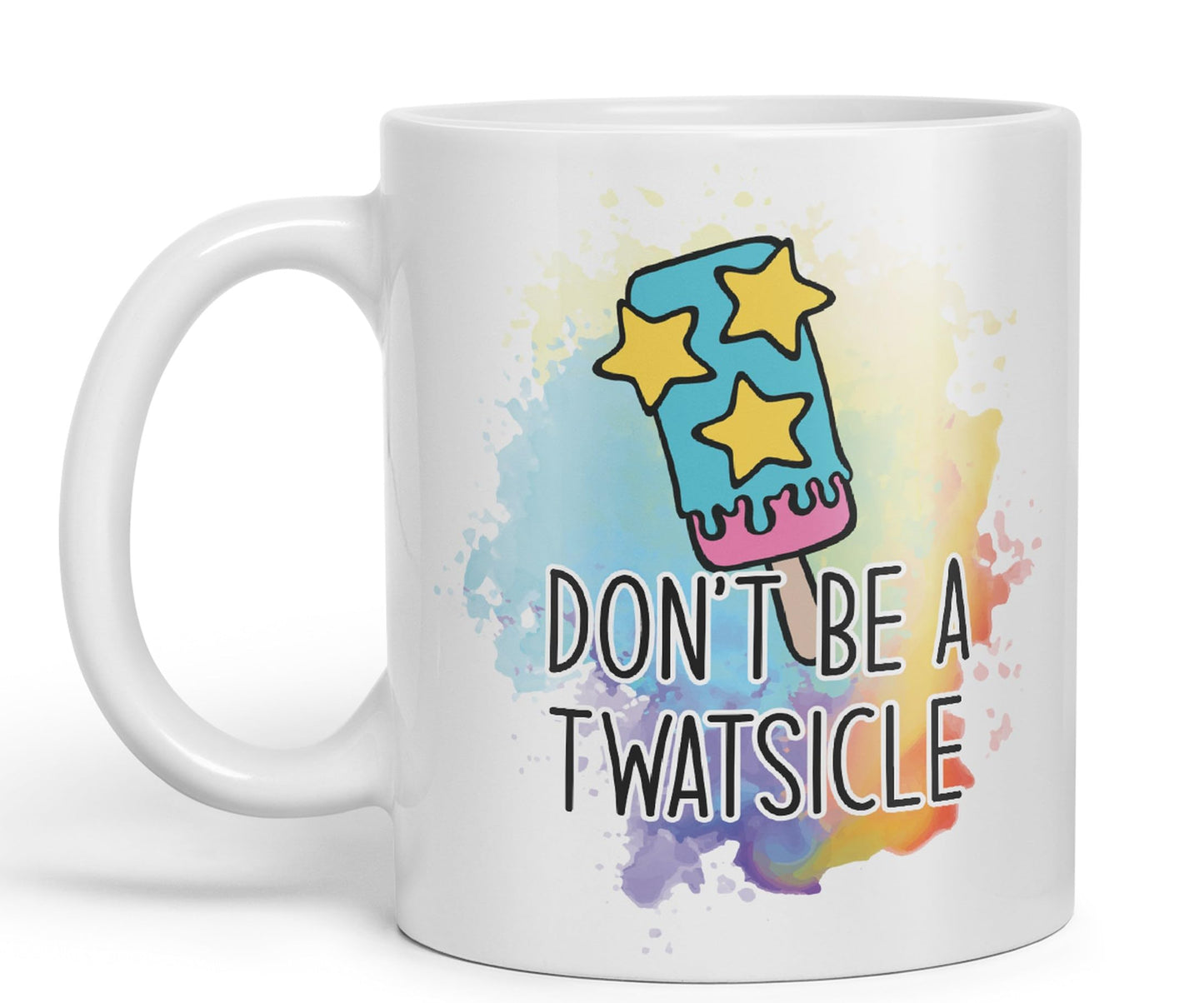 Don't be a Twatsicle Ice Sarcastic Joke Ceramic Coloured Mug Cup for Tea Coffee Hot Brew 330ml 11Oz
