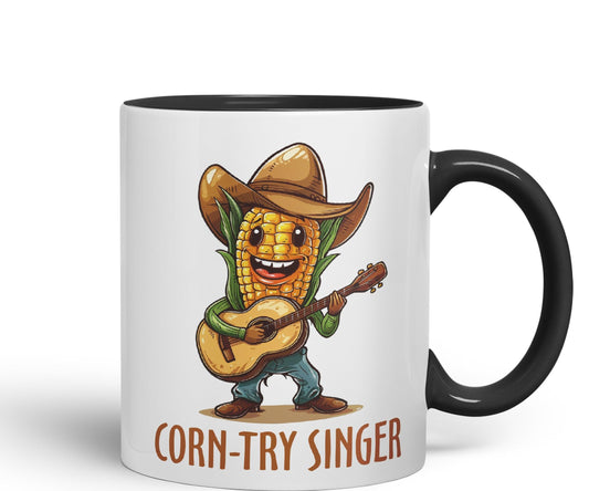 Corn-Try Singer Joke sarkasm Sarcastic Ceramic Coloured Mug Cup for Tea Coffee Hot Brew 330ml 11Oz Gift