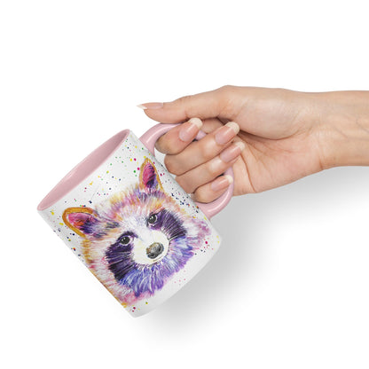 Racoon animals Watercolour Ceramic Coloured Mug Cup for Tea Coffee Hot brew 330ml 11Oz Gift