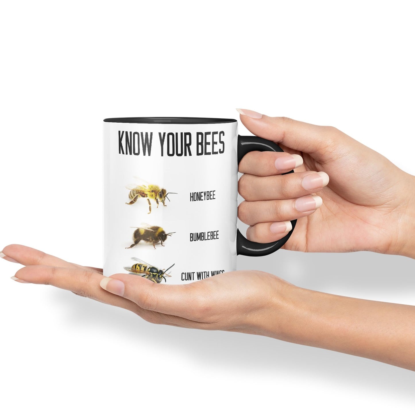 Vixar Know Your Bees Rude Funny Ceramic 330 ml Coloured Mug Cup Gift Tea Coffee Christmas Office Home Joke