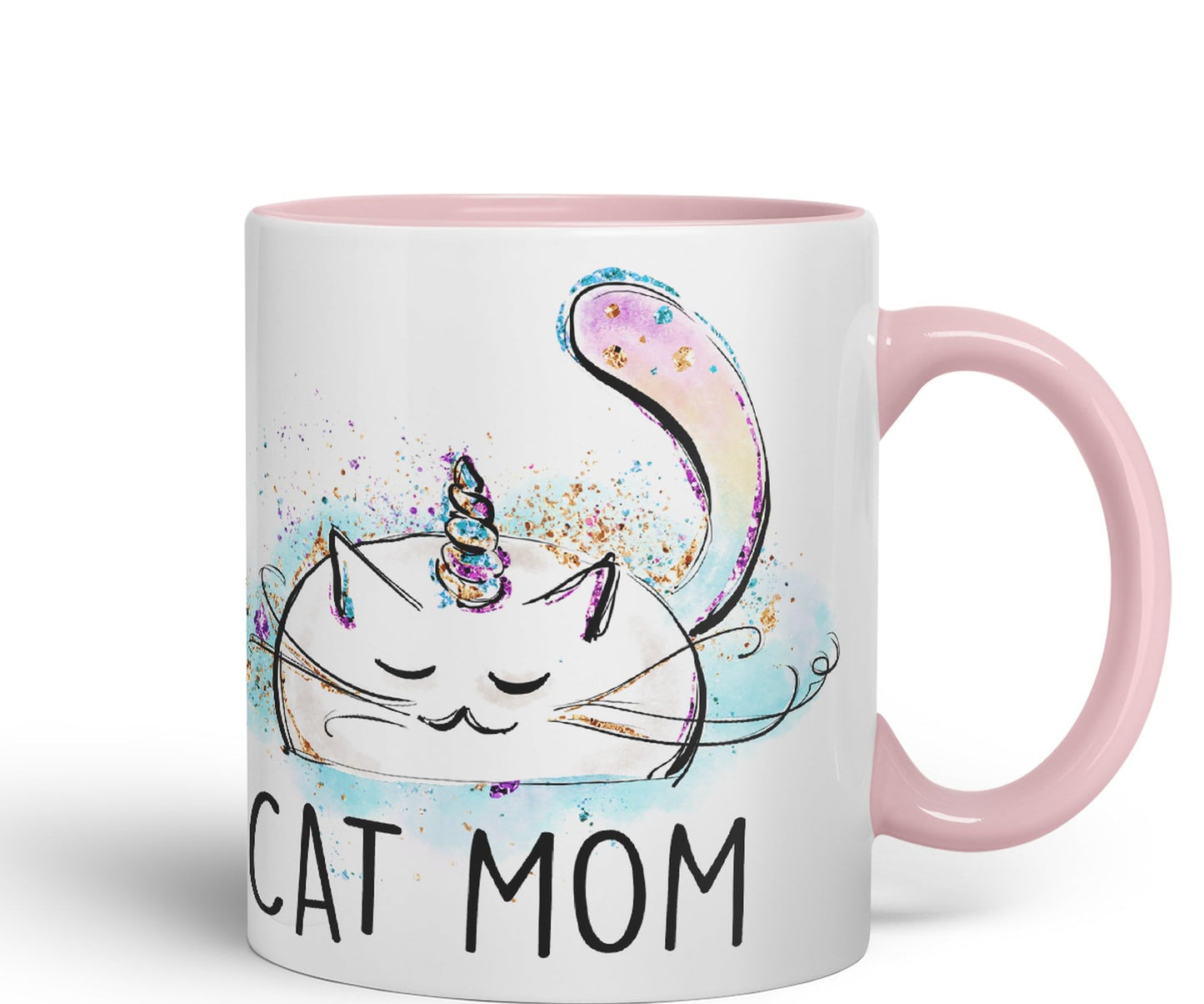 Vixar Cat Mum Unicorn Kitten Ceramic 330 ml Coloured Mug Cup Gift Tea Coffee Christmas Office Home