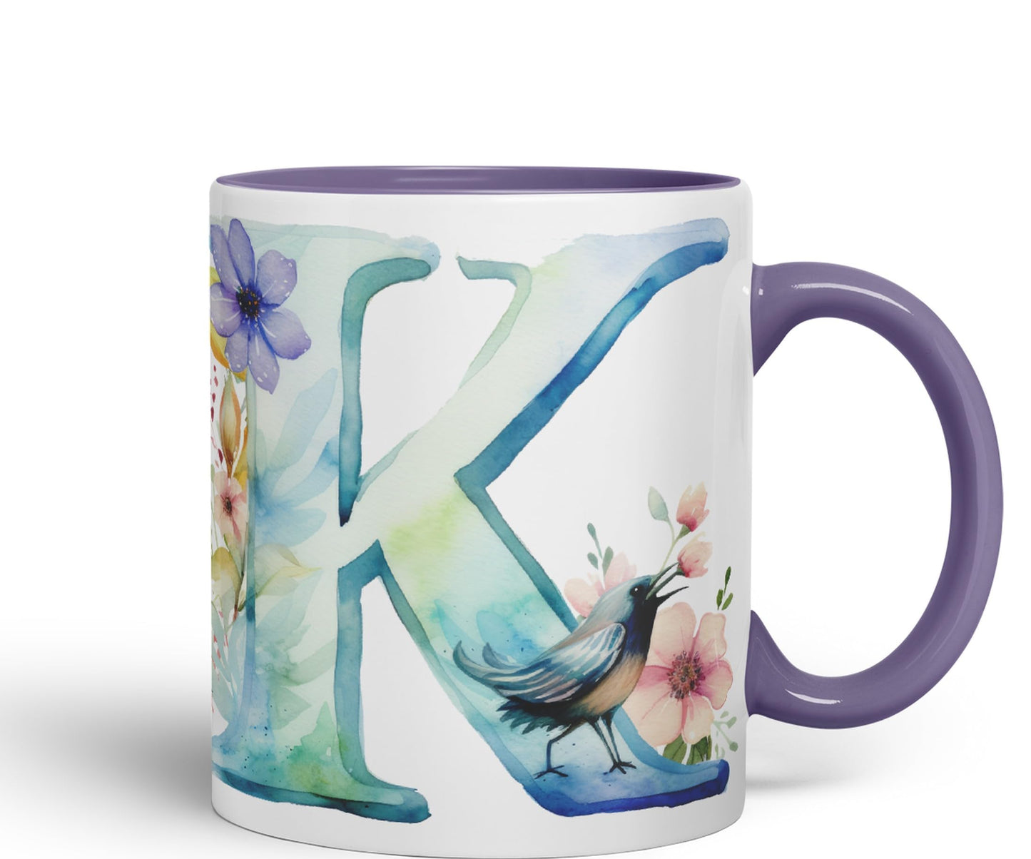 Letter K mug, Animals Alphabet Letter K Monogram animal for kids Ceramic Coloured Mug Cup for Tea Coffee Hot brew 330ml 11Oz Gift