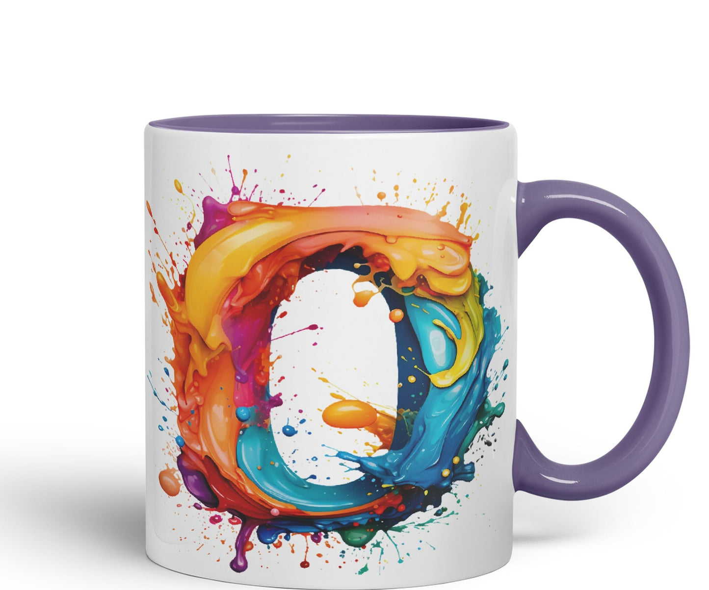 Letter O mug, Alphabet Letter O Monogram watercolour Ceramic Coloured Mug Cup for Tea Coffee Hot brew 330ml 11Oz Gift